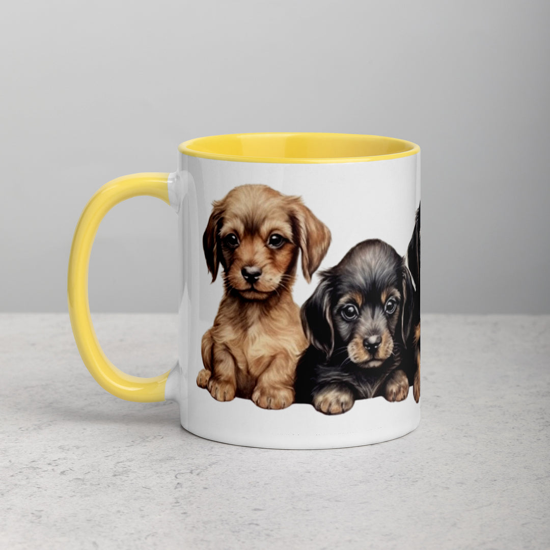 Dachshund Puppies - Mug with Color Inside