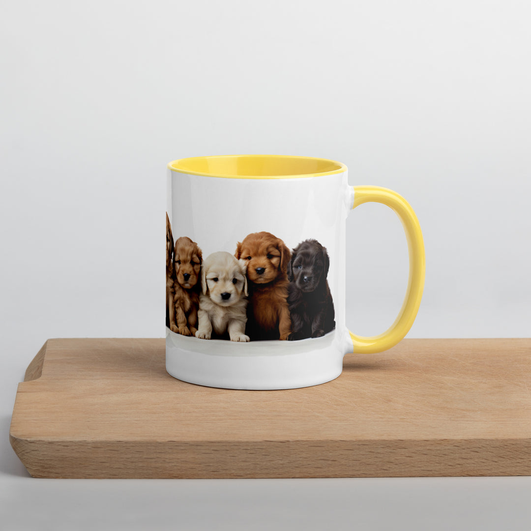 Goldendoodle Pups - Mug with Color Inside