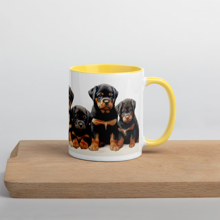 Rottweiler Puppies - Mug with Color Inside