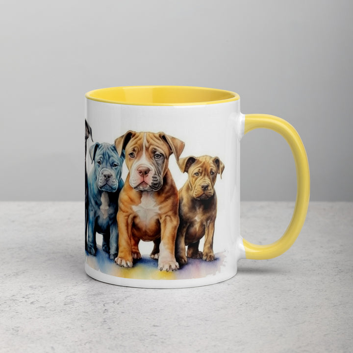Pitbull Puppies - Mug with Color Inside