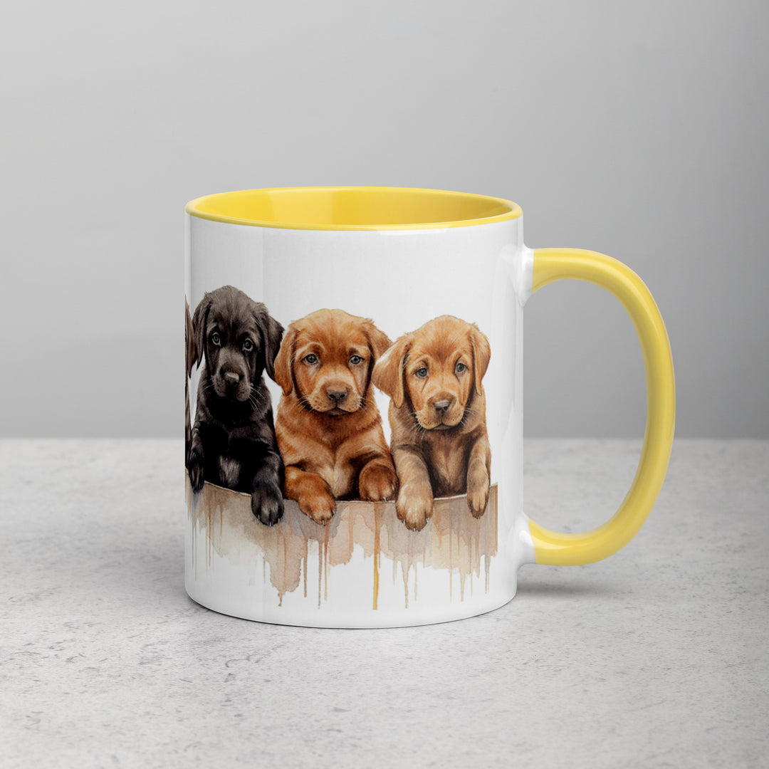 Labrador Puppies - Mug with Color Inside