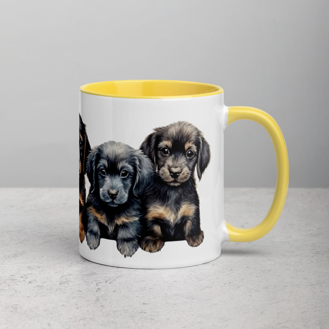 Dachshund Puppies - Mug with Color Inside