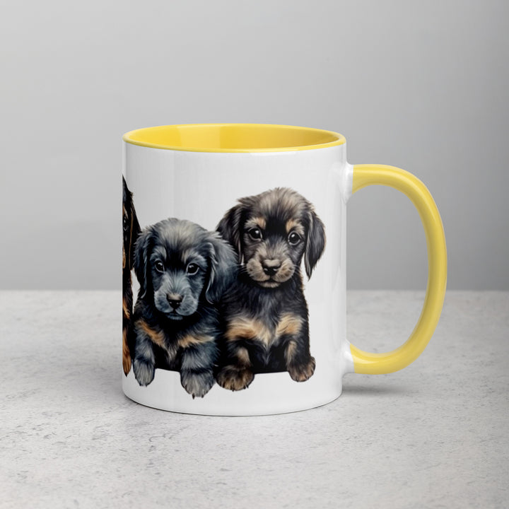 Dachshund Puppies - Mug with Color Inside
