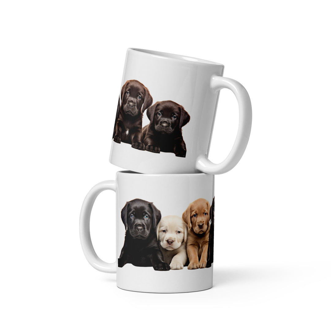 Lab Puppies - White glossy mug