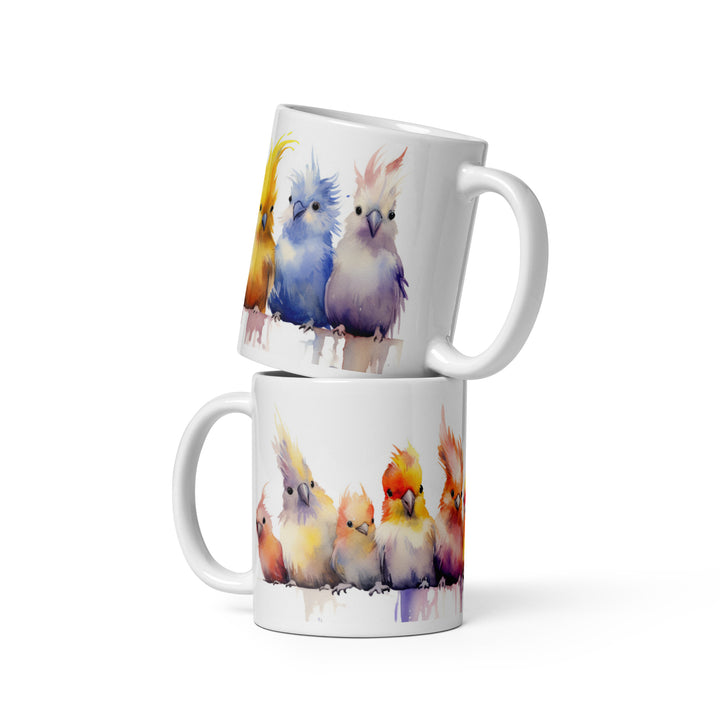 Cockatiel Teens - White glossy mug