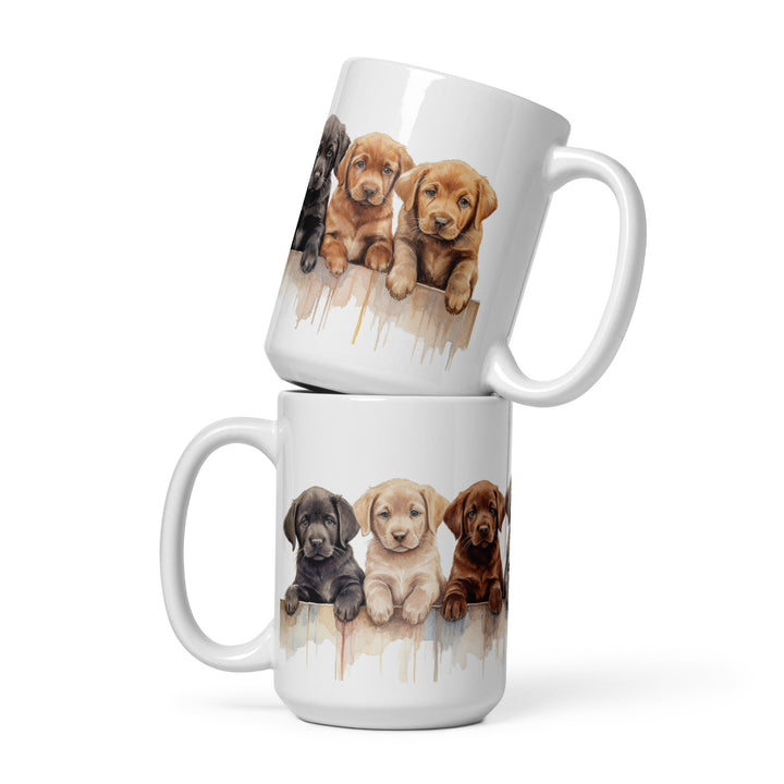 Labrador Puppies - White glossy mug