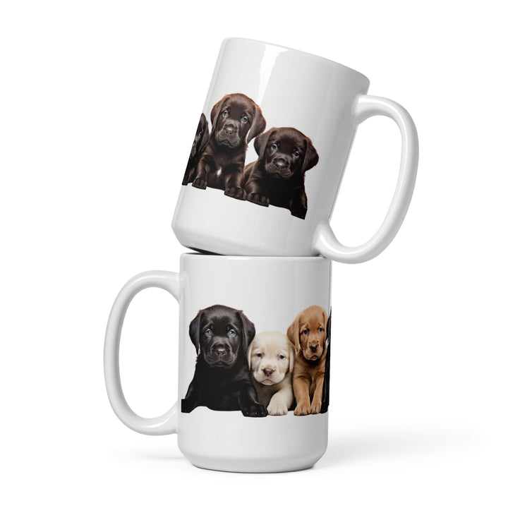 Lab Puppies - White glossy mug