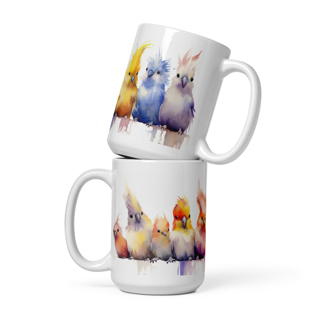 Cockatiel Teens - White glossy mug