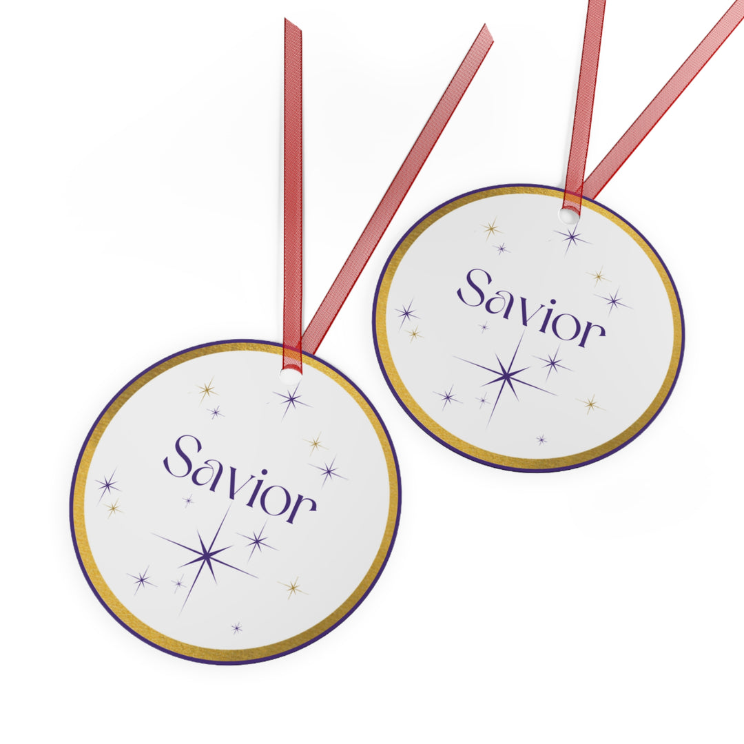 Savior - Names of Jesus White Metal Ornament