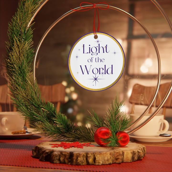 Light of the World - Names of Jesus White Metal Ornament