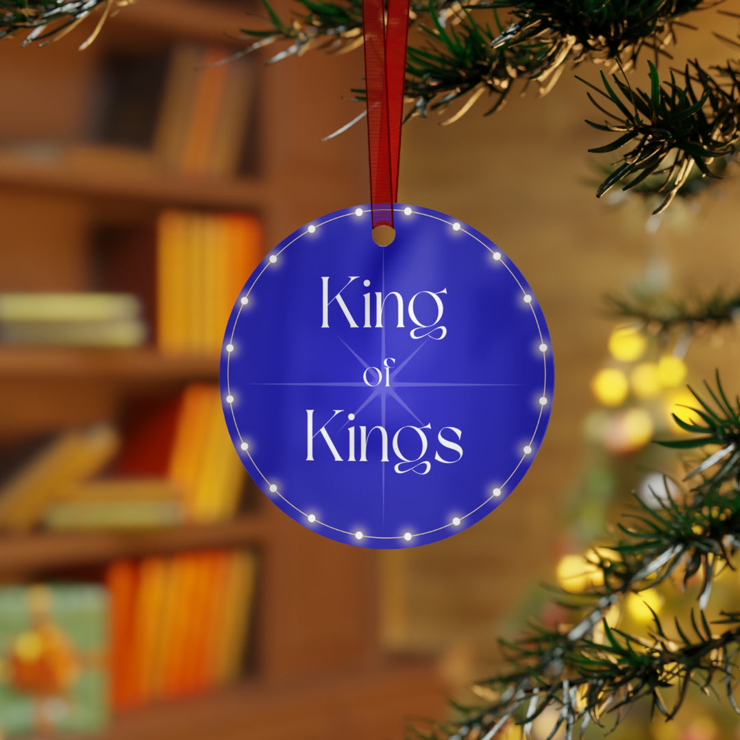 King of Kings - Blue Metal Ornament