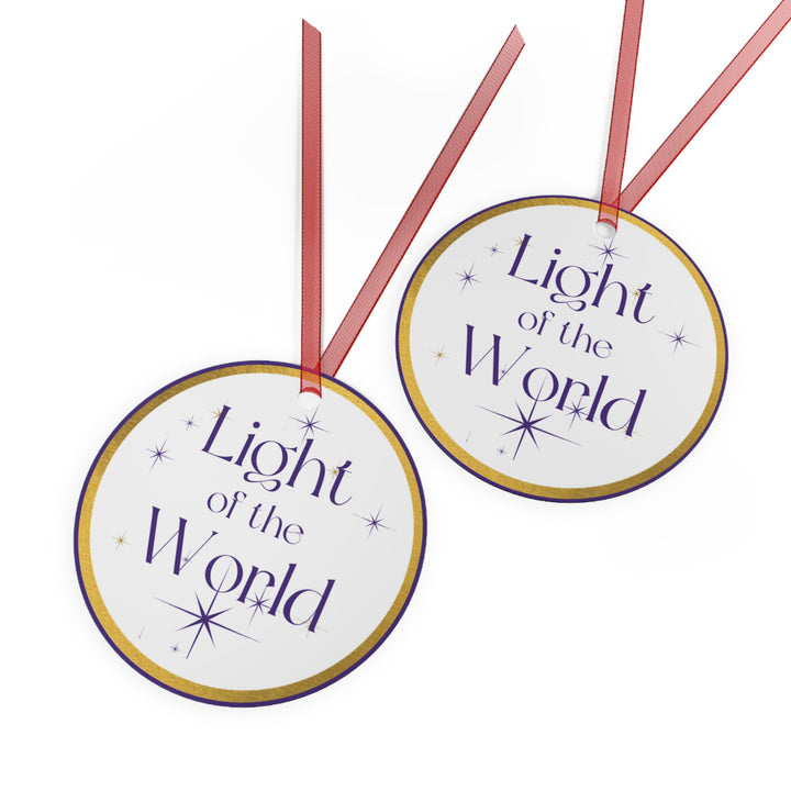 Light of the World - Names of Jesus White Metal Ornament