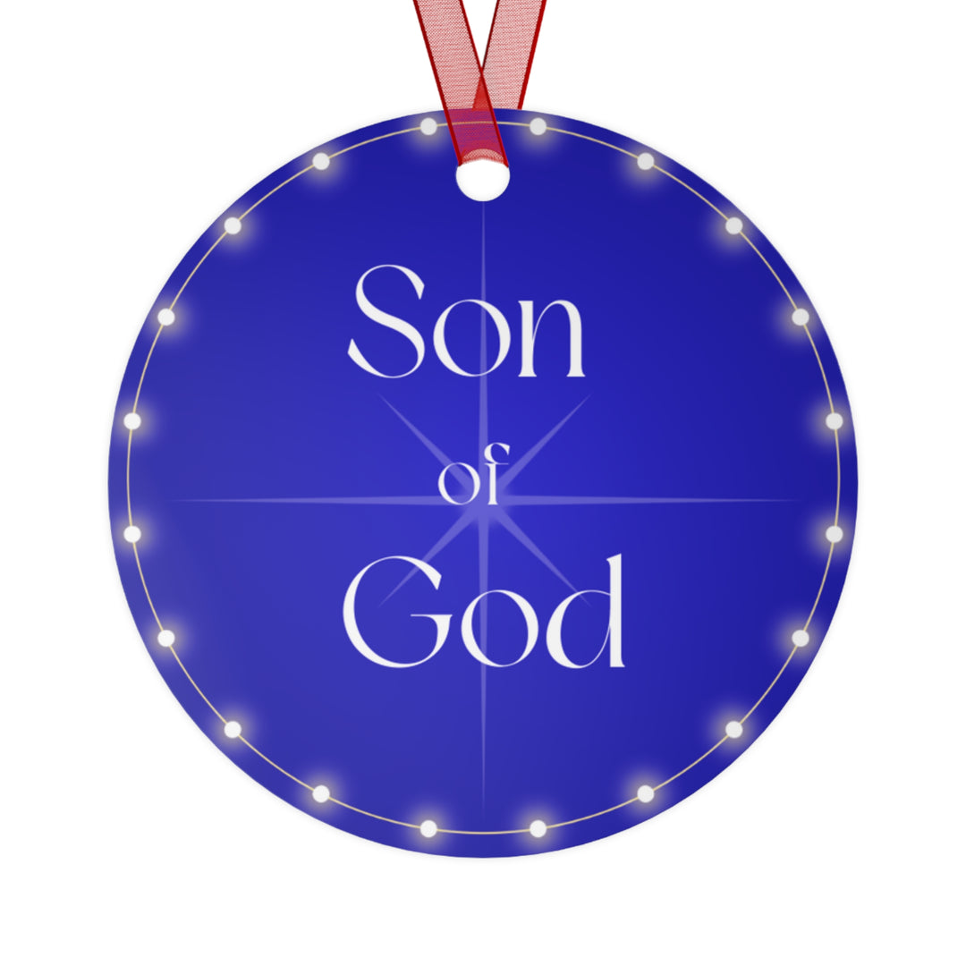 Son of God - Blue Metal Ornament