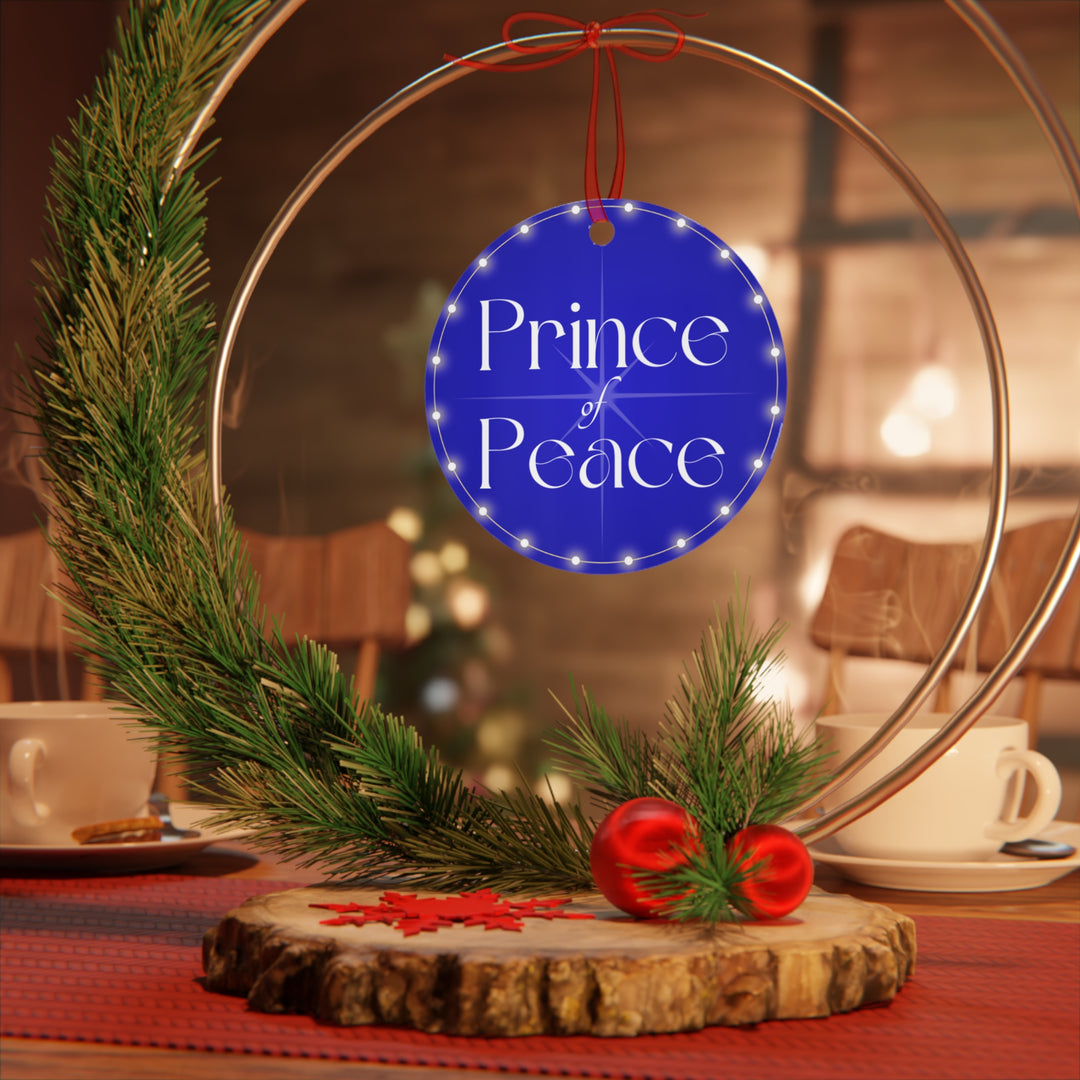 Prince of Peace - Blue Metal Ornament