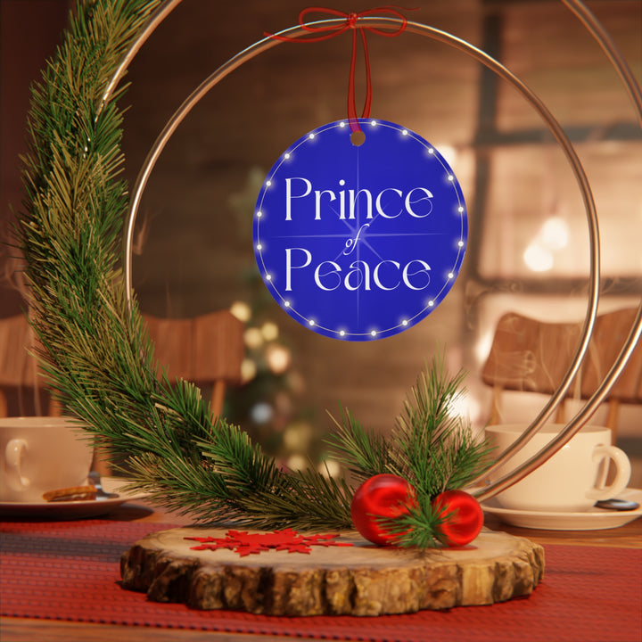 Prince of Peace - Blue Metal Ornament