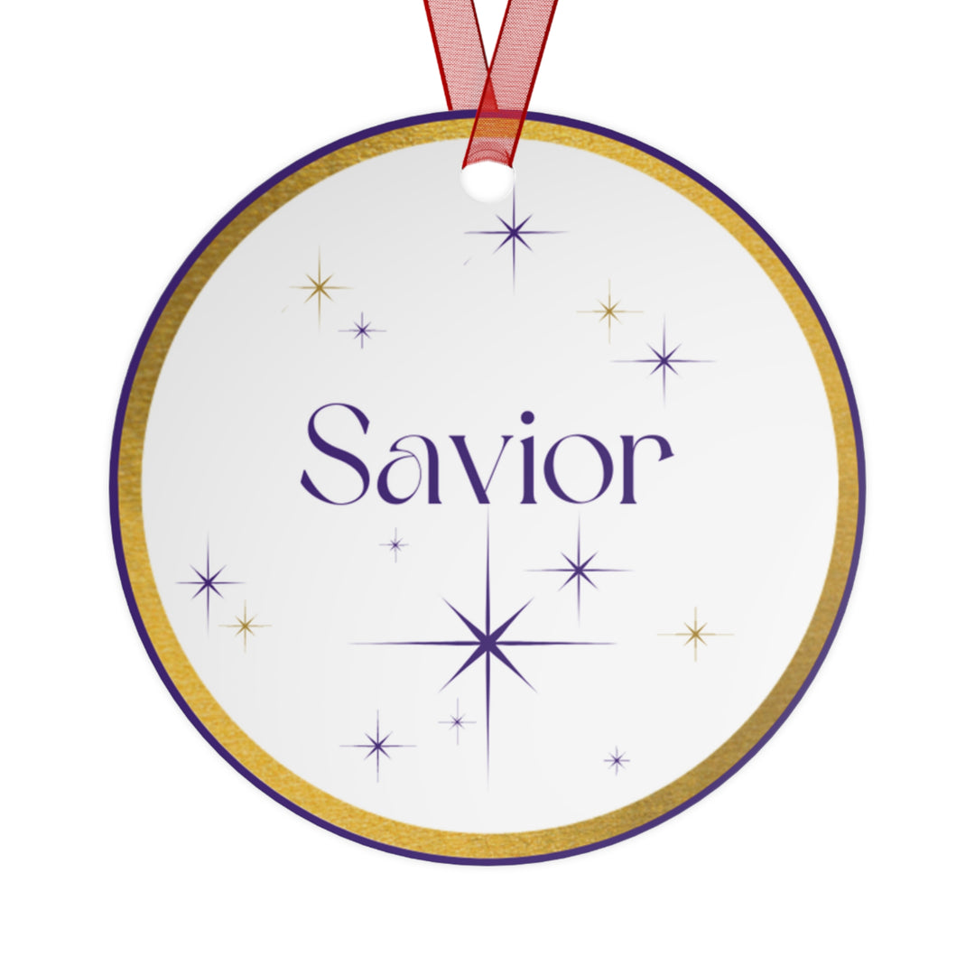 Savior - Names of Jesus White Metal Ornament