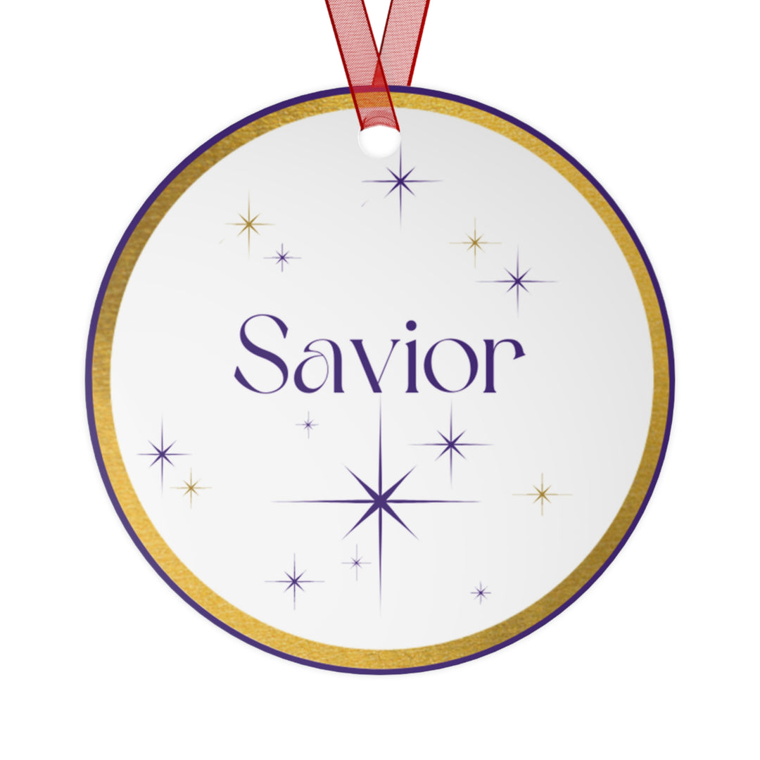 Savior - Names of Jesus White Metal Ornament