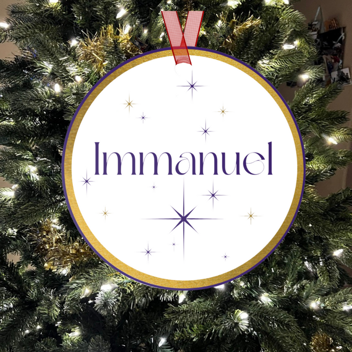 Immanuel - Names of Jesus White Metal Ornament