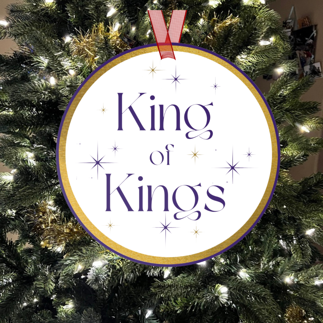 King of Kings - Names of Jesus White Metal Ornament