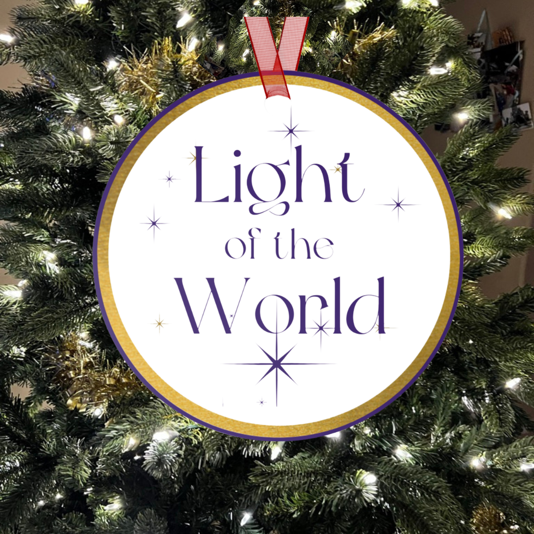 Light of the World - Names of Jesus White Metal Ornament