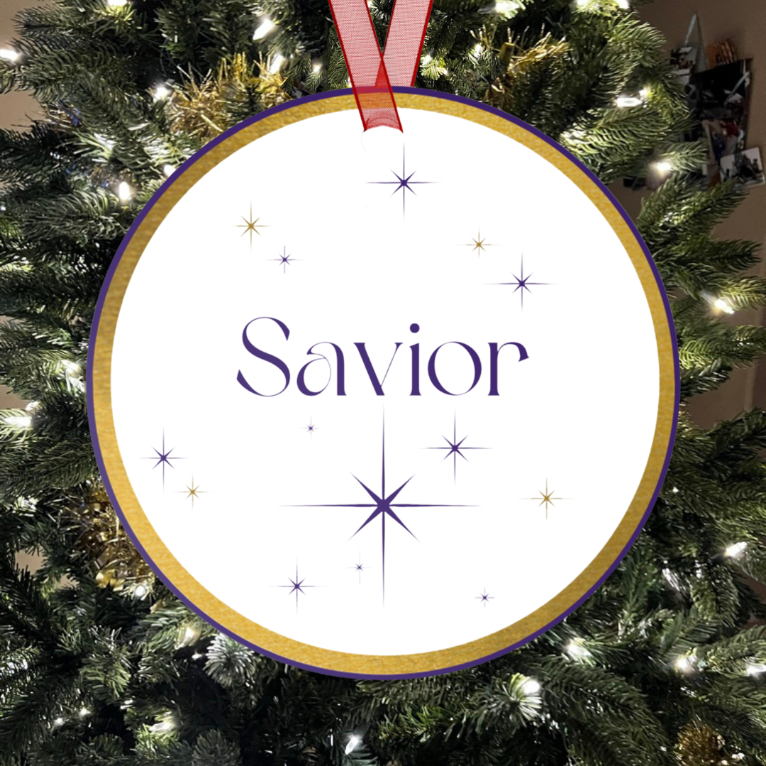 Savior - Names of Jesus White Metal Ornament