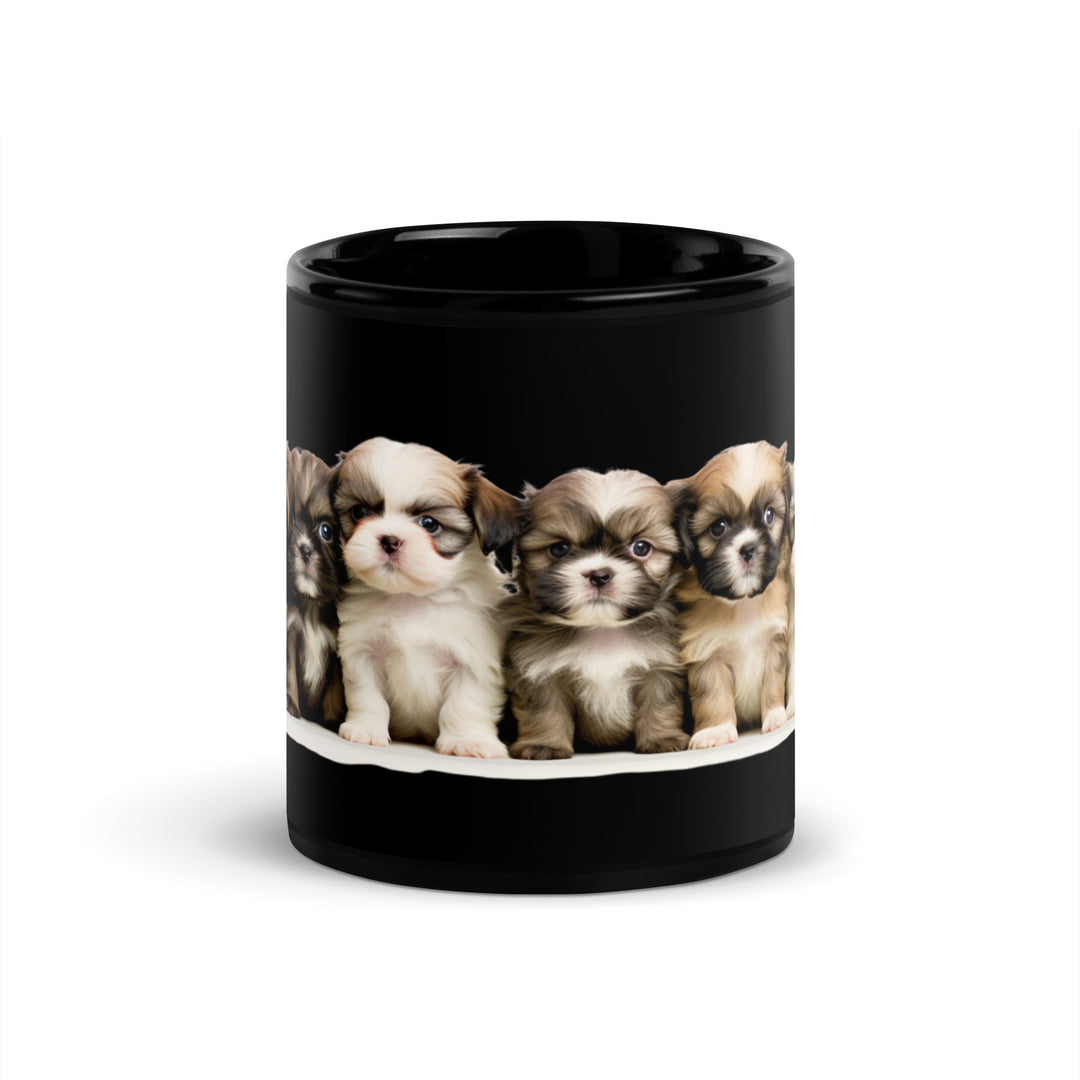 Shih-Tzu Puppies - Black Glossy Mug