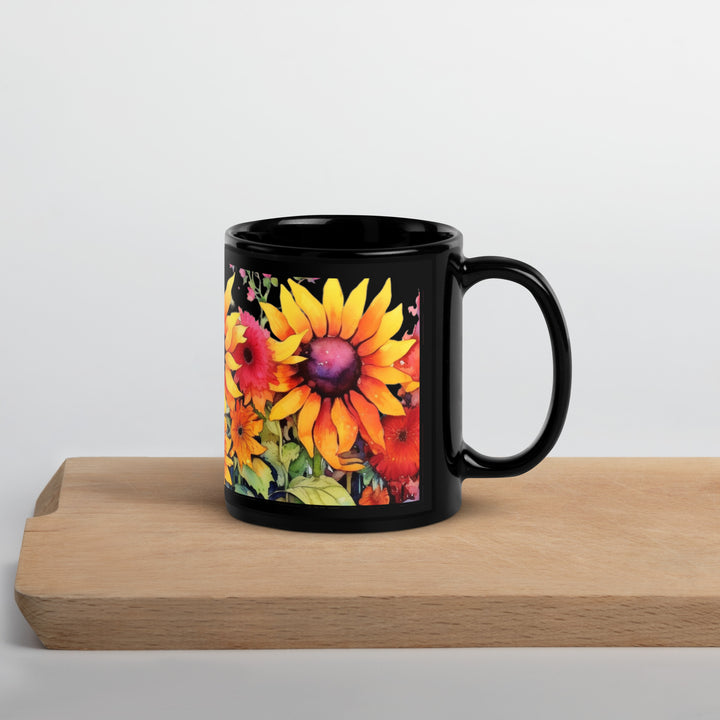 Sunflowers - Black Glossy Mug