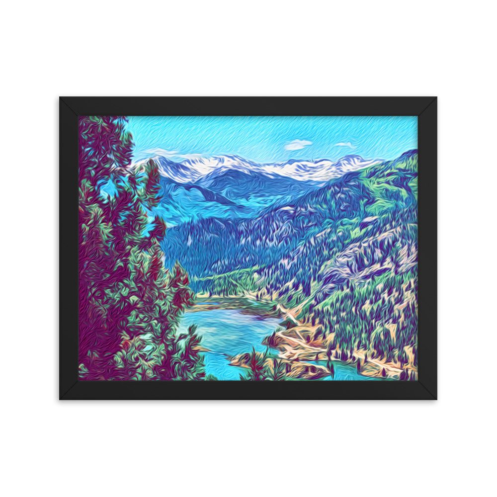 Mountain Lake Adventure - Framed Wall Art