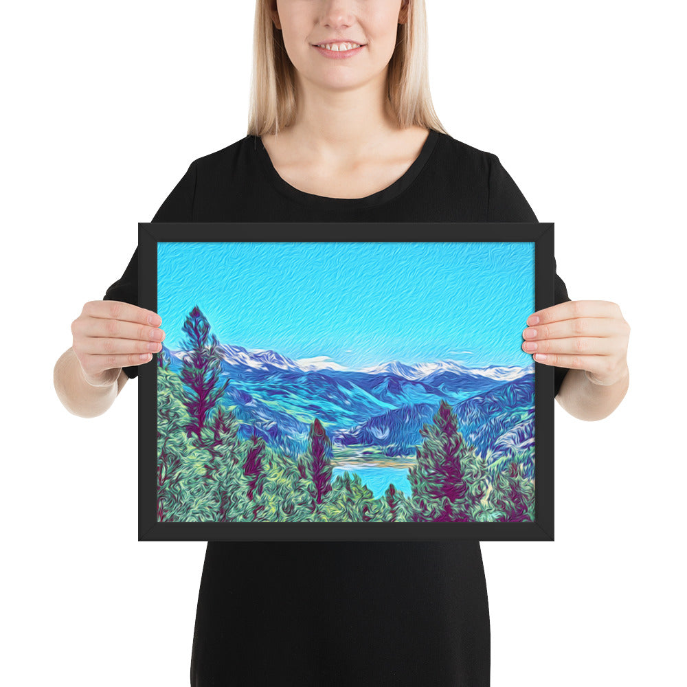 Mountain Lake Escape - Framed Wall Art