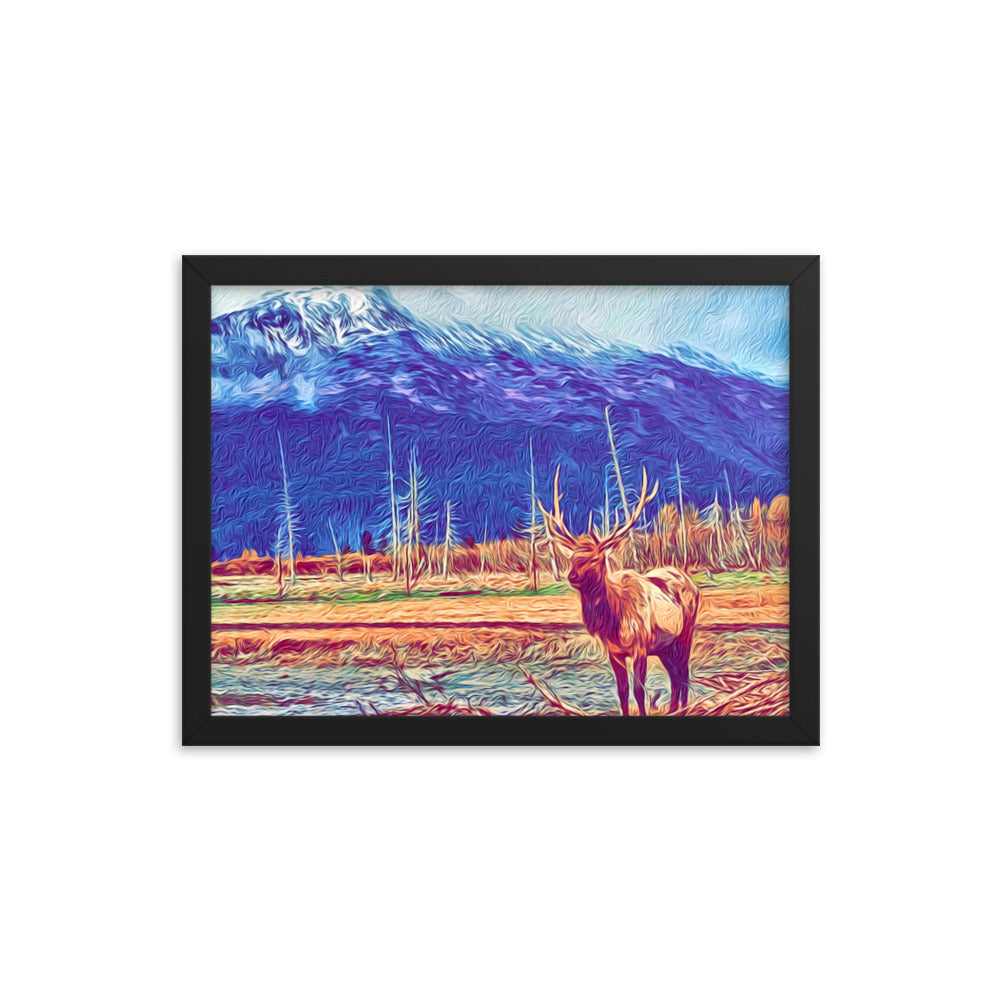 Elk Escape - Framed Wall Art