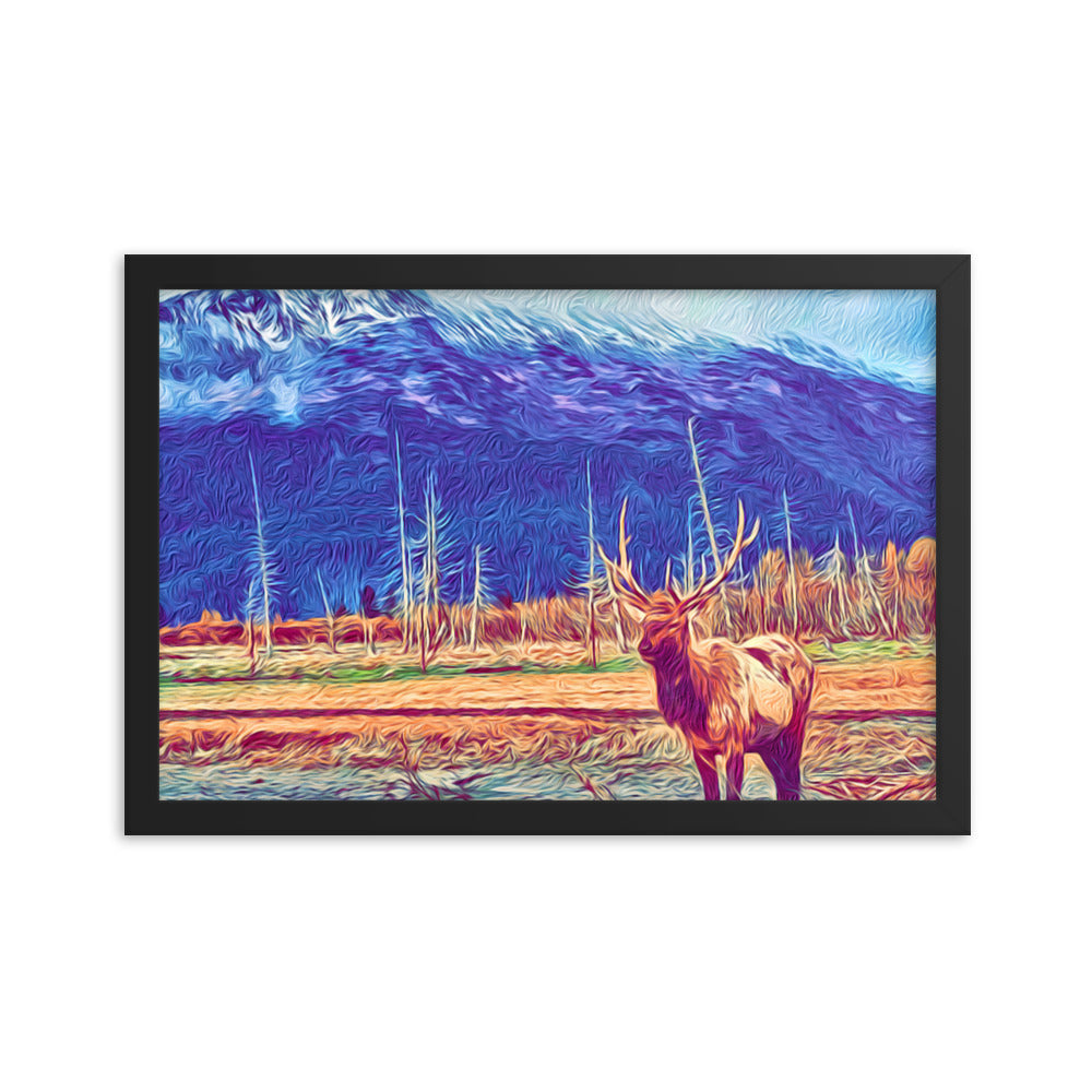 Elk Escape - Framed Wall Art