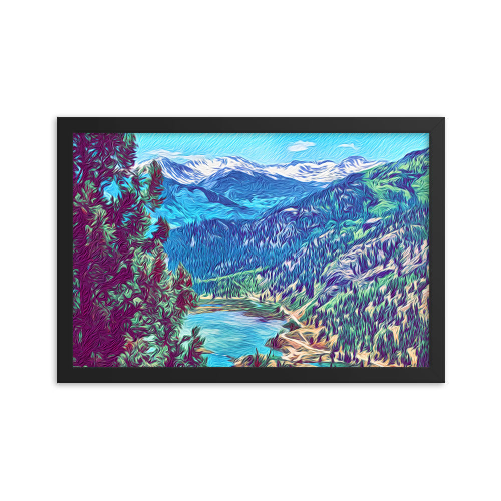 Mountain Lake Adventure - Framed Wall Art