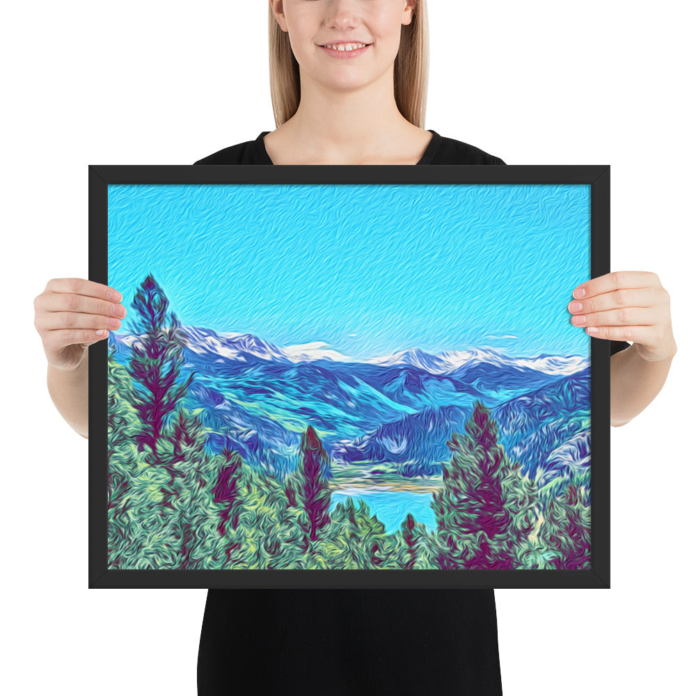 Mountain Lake Escape - Framed Wall Art