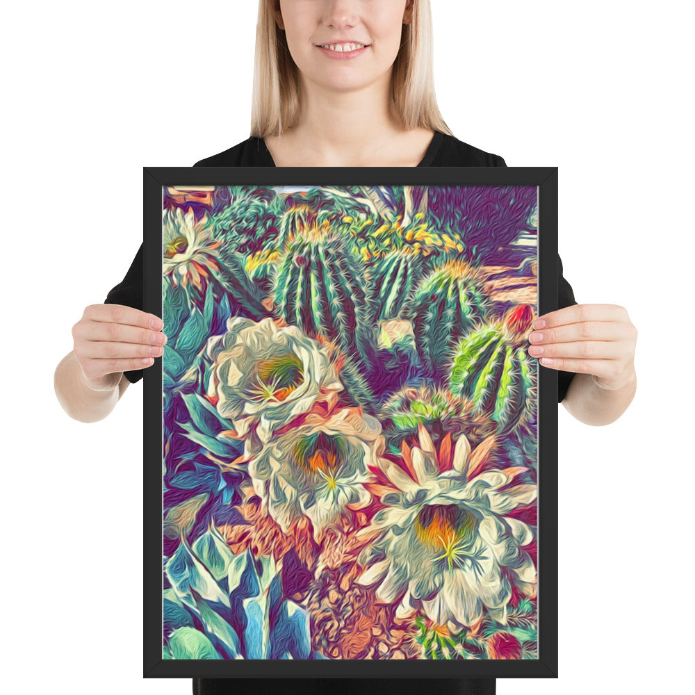 Cactus Blossoms Framed Wall Art