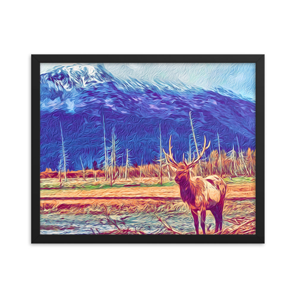 Elk Escape - Framed Wall Art