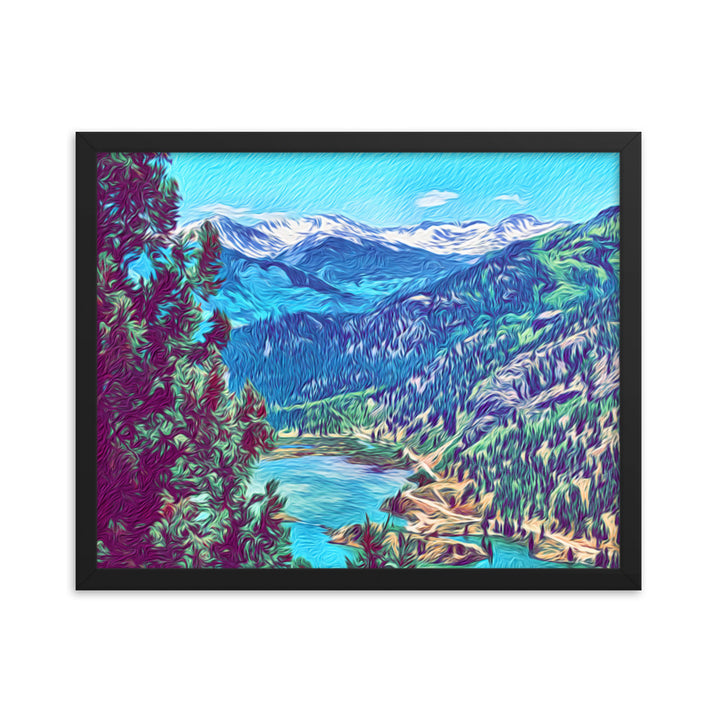 Mountain Lake Adventure - Framed Wall Art