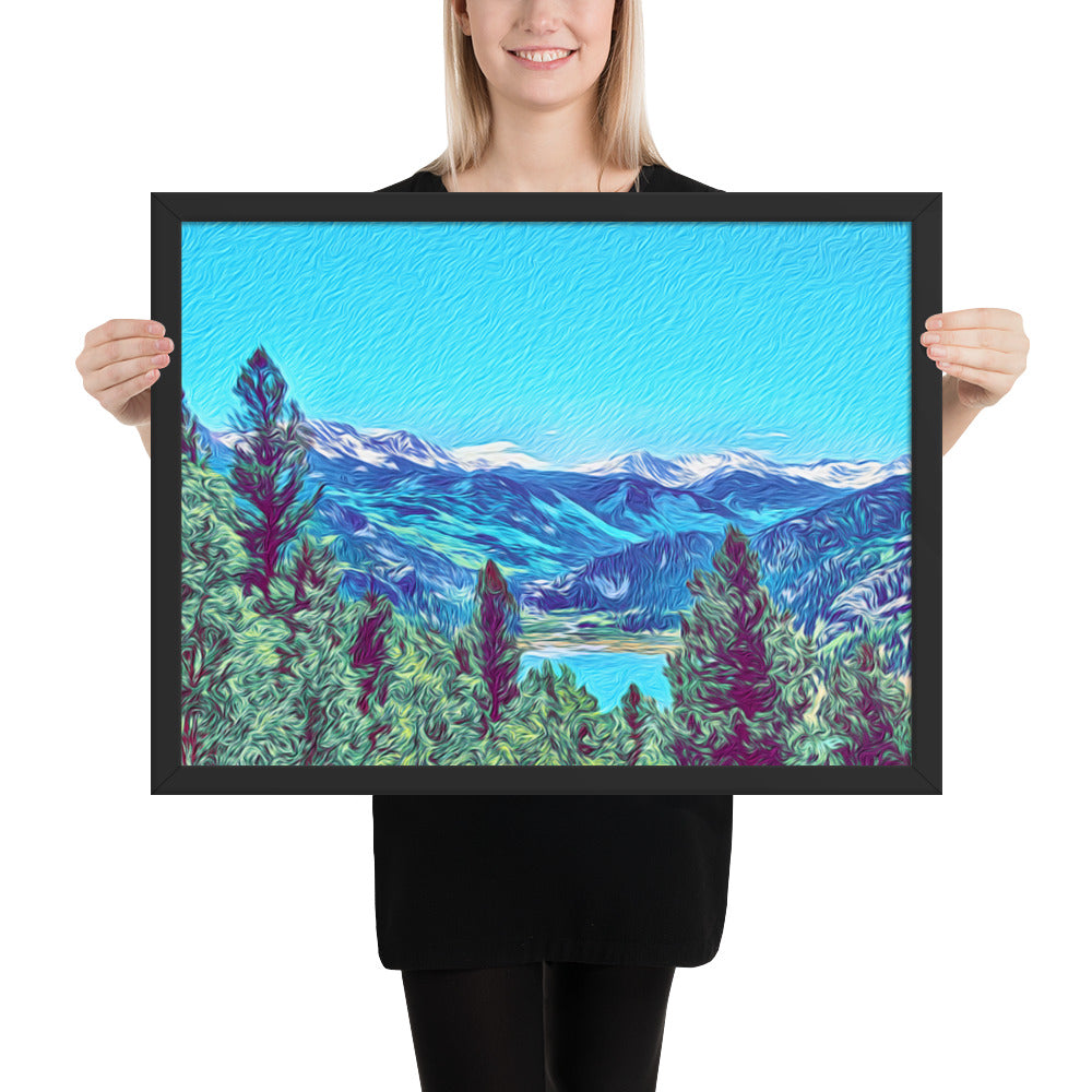 Mountain Lake Escape - Framed Wall Art