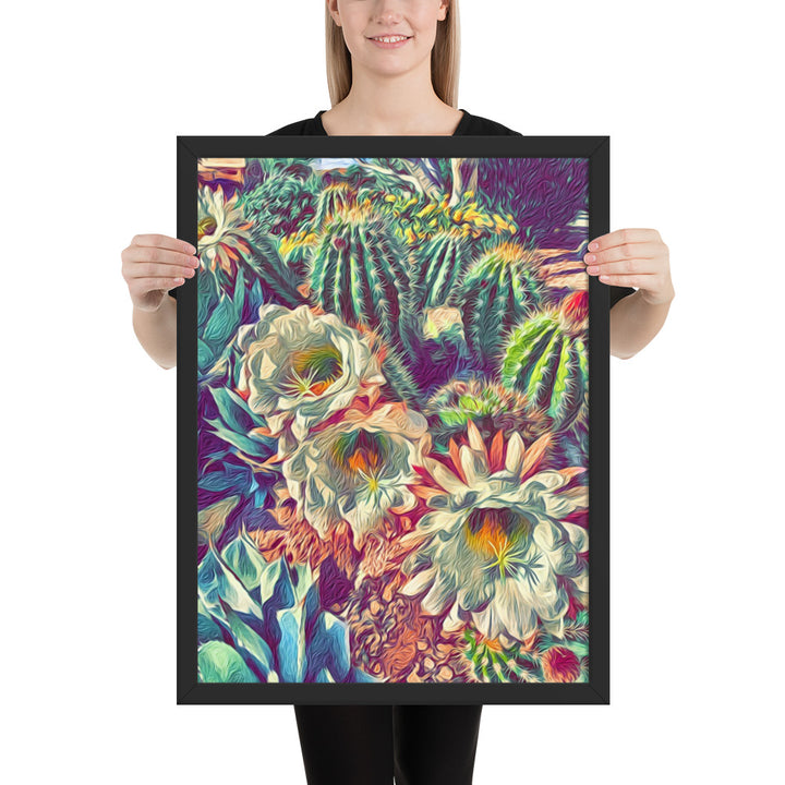 Cactus Blossoms Framed Wall Art