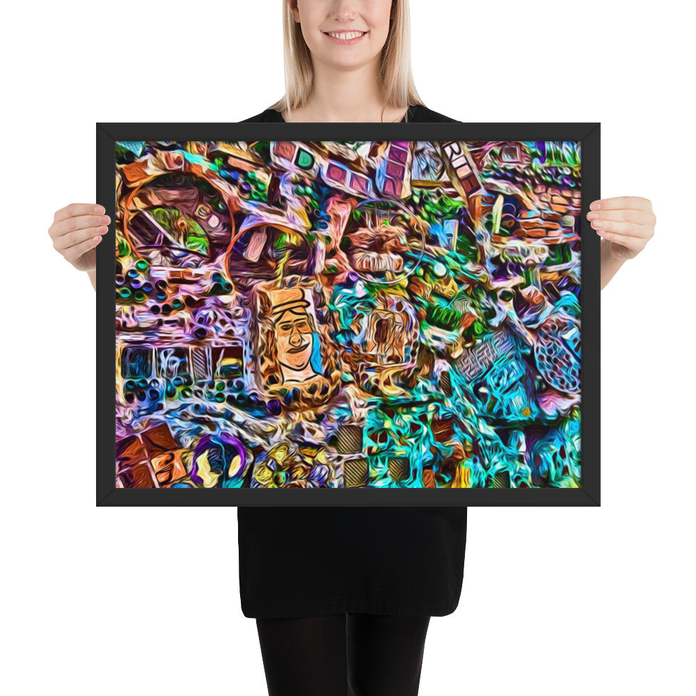 Mosaic Magic: Graffiti Wall -  Framed Wall Art