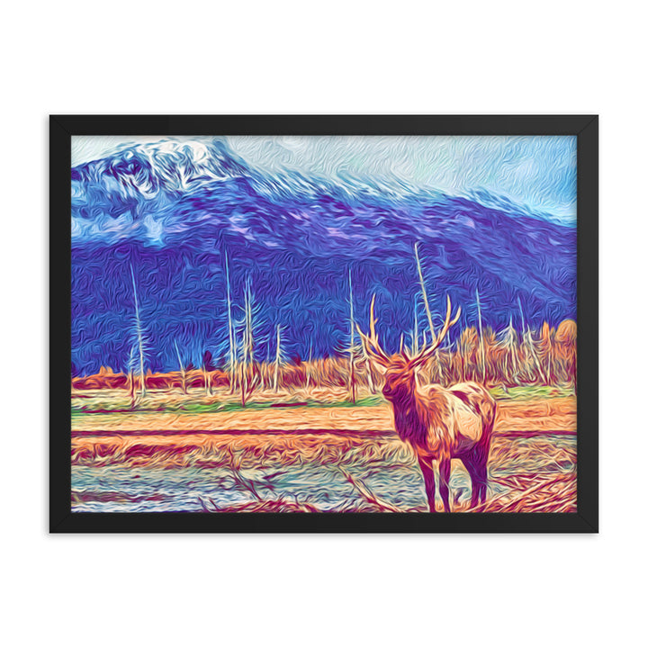 Elk Escape - Framed Wall Art