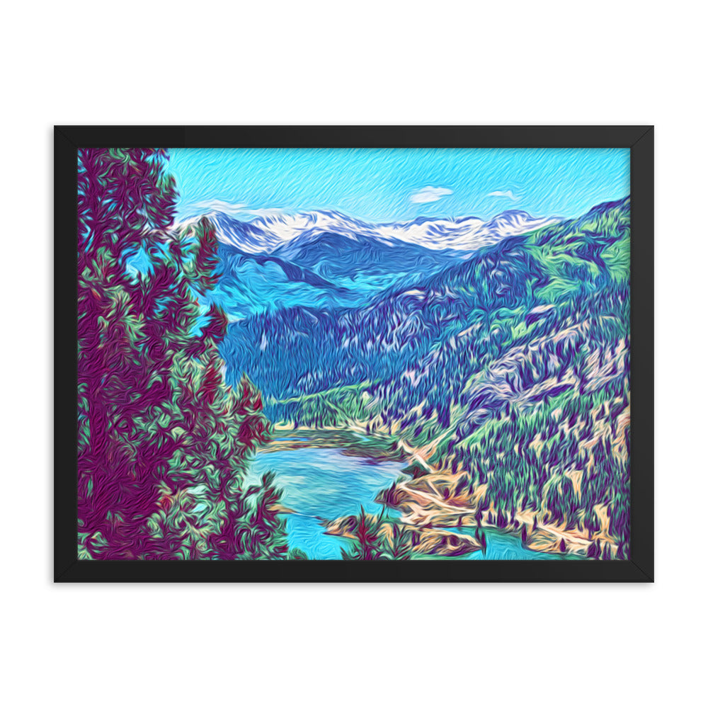 Mountain Lake Adventure - Framed Wall Art