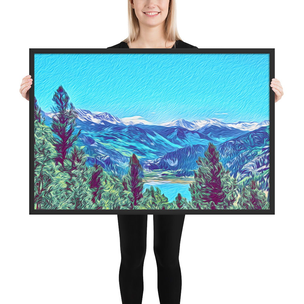 Mountain Lake Escape - Framed Wall Art