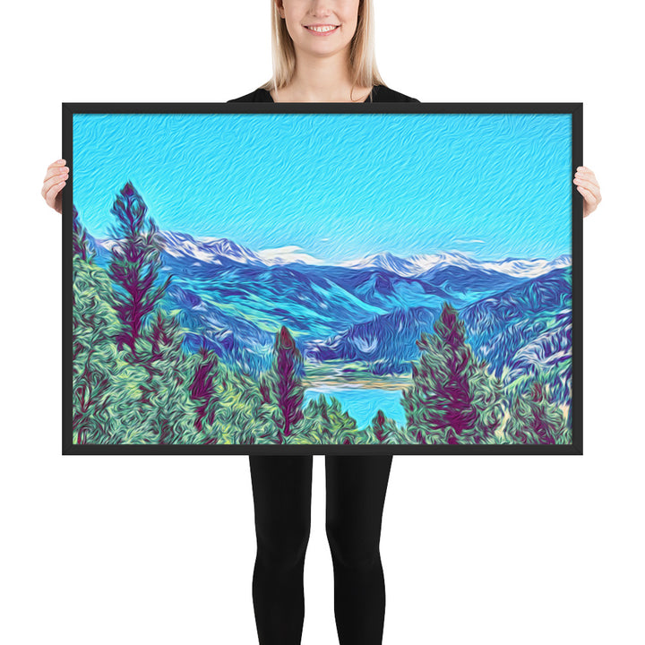 Mountain Lake Escape - Framed Wall Art