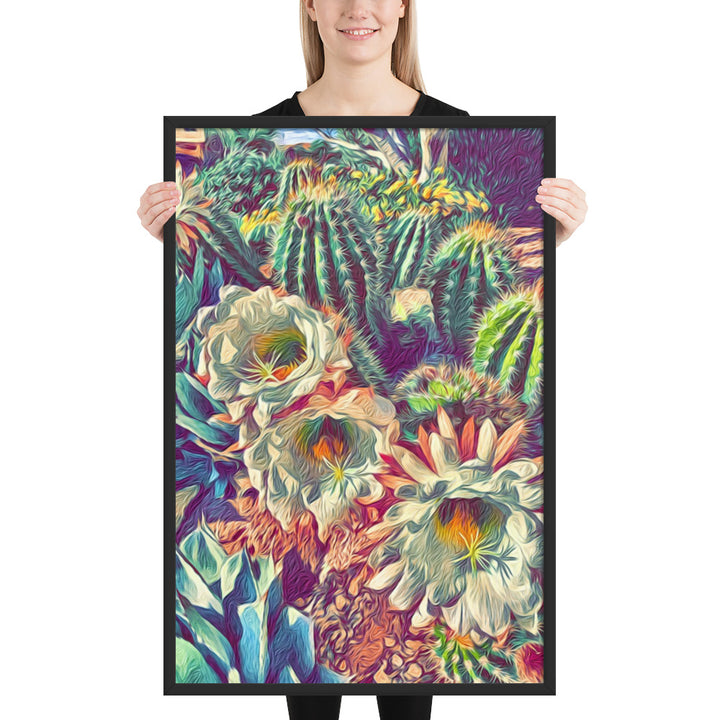 Cactus Blossoms Framed Wall Art