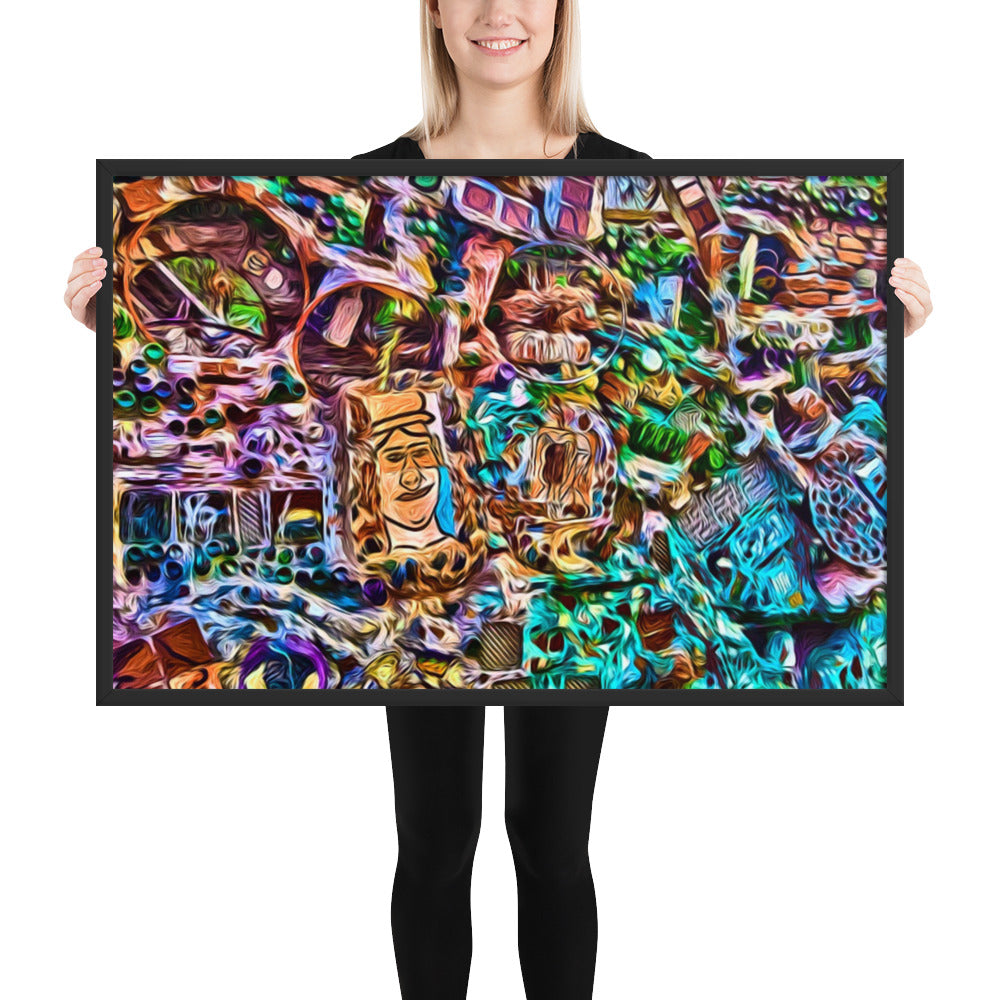 Mosaic Magic: Graffiti Wall -  Framed Wall Art