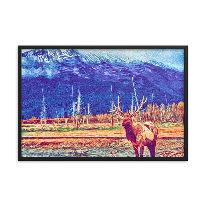 Elk Escape - Framed Wall Art