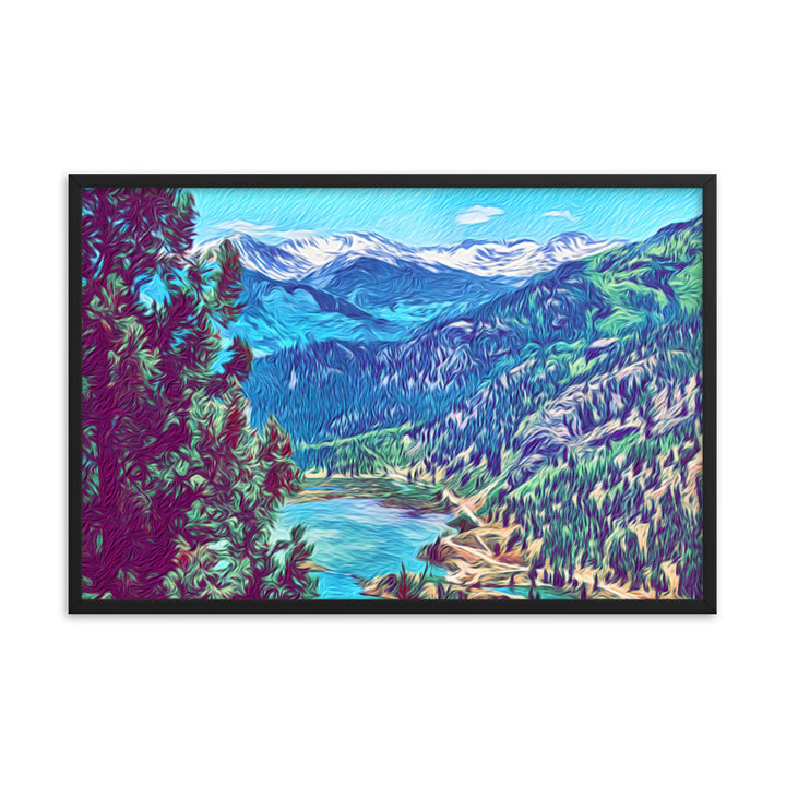 Mountain Lake Adventure - Framed Wall Art