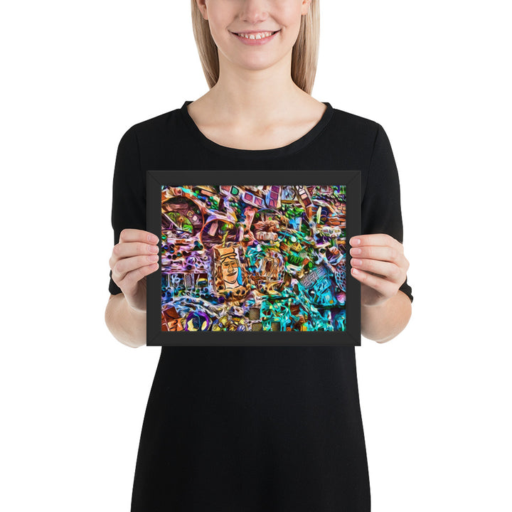 Mosaic Magic: Graffiti Wall -  Framed Wall Art