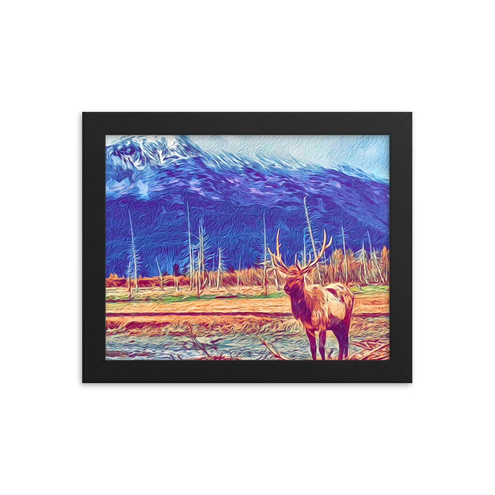 Elk Escape - Framed Wall Art