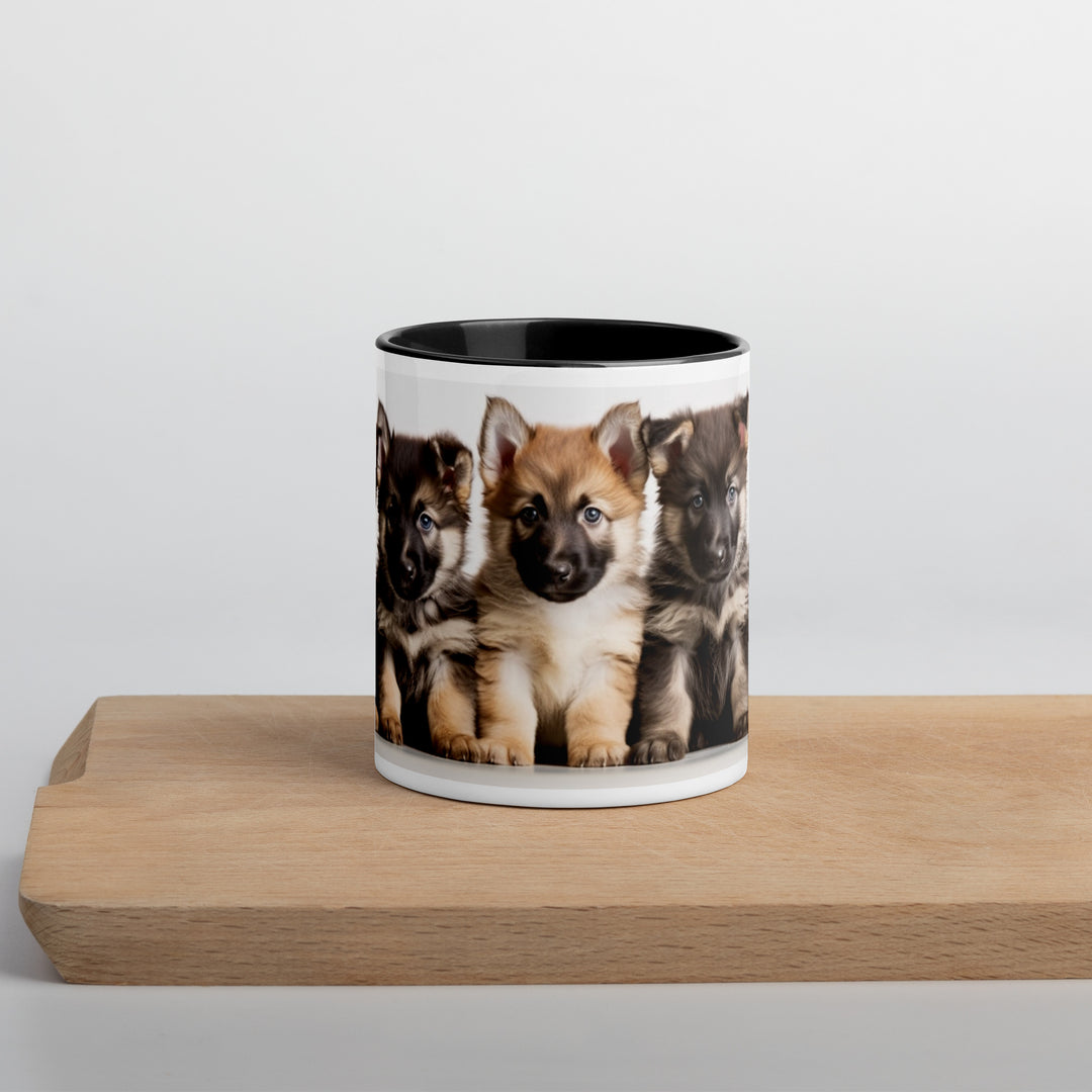 German Shepherd Puppies - Mug with Color Inside